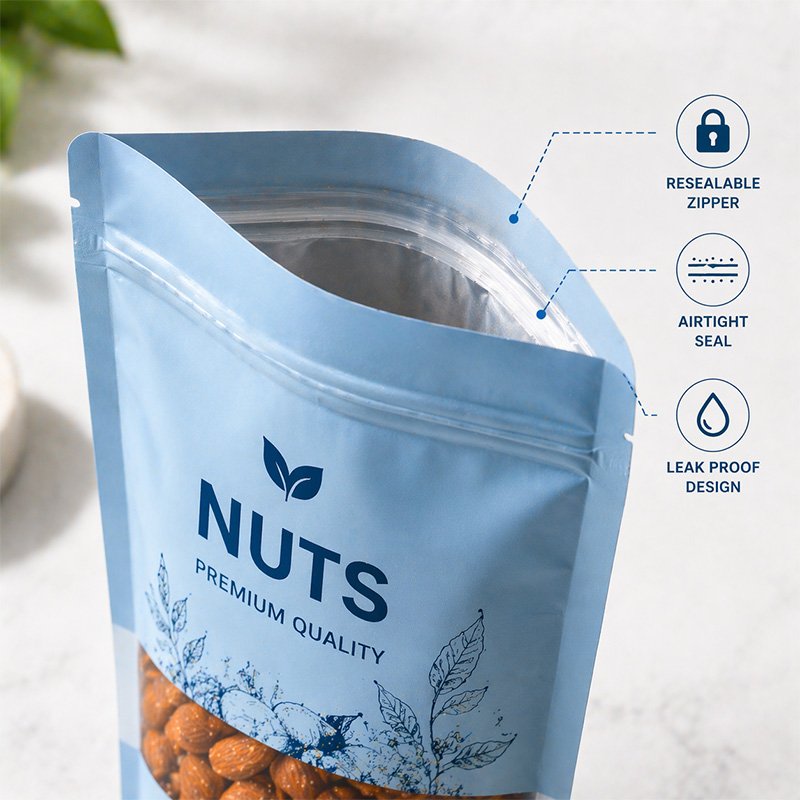 Features of the San Te Stand-Up Pouch with Zipper