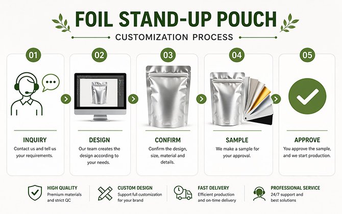 Foil Stand-up Pouch Ordering Process