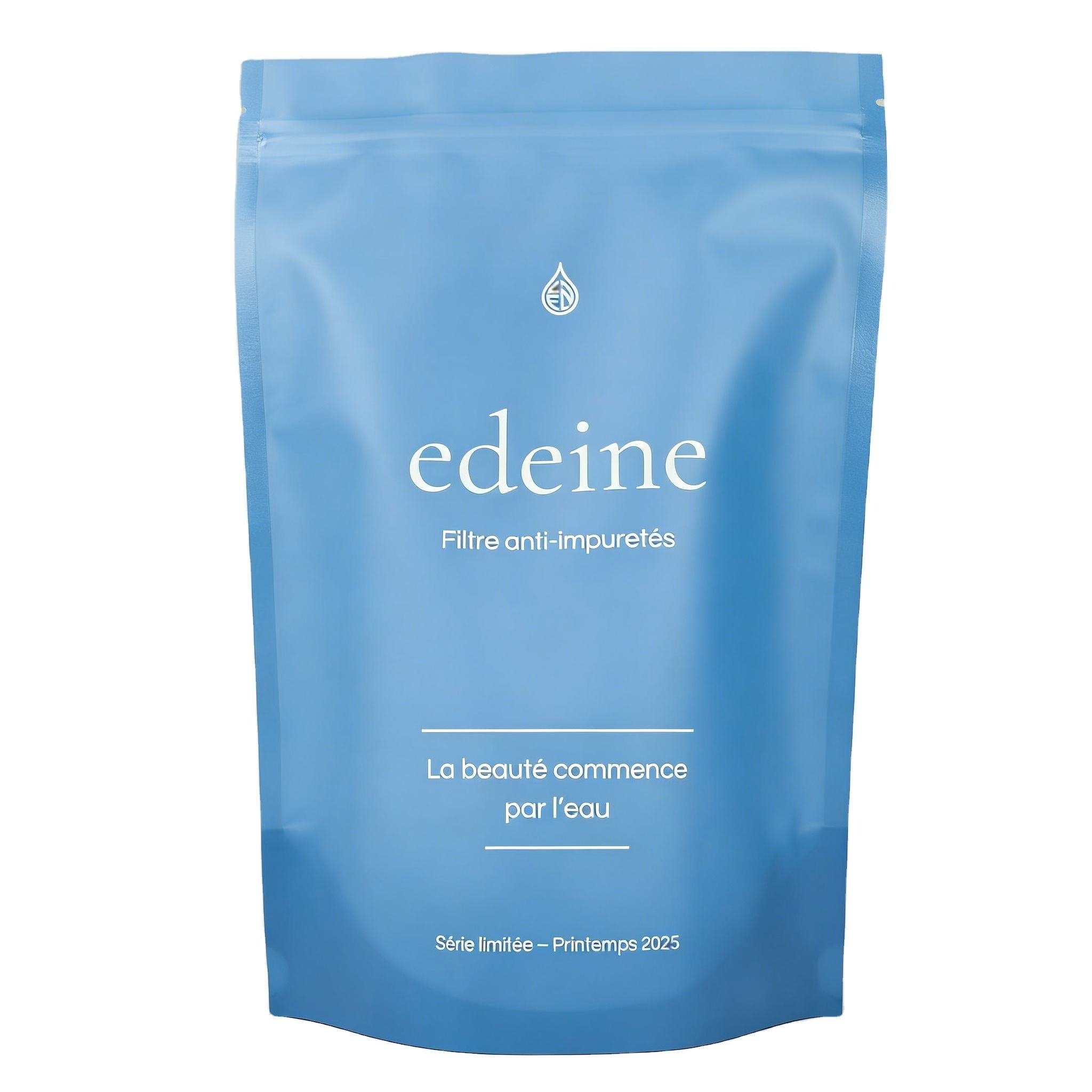 Blue stand-up pouches in a variety of styles
