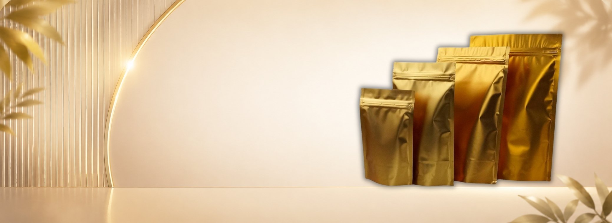 Custom Gold Stand Up Pouch Manufacturer